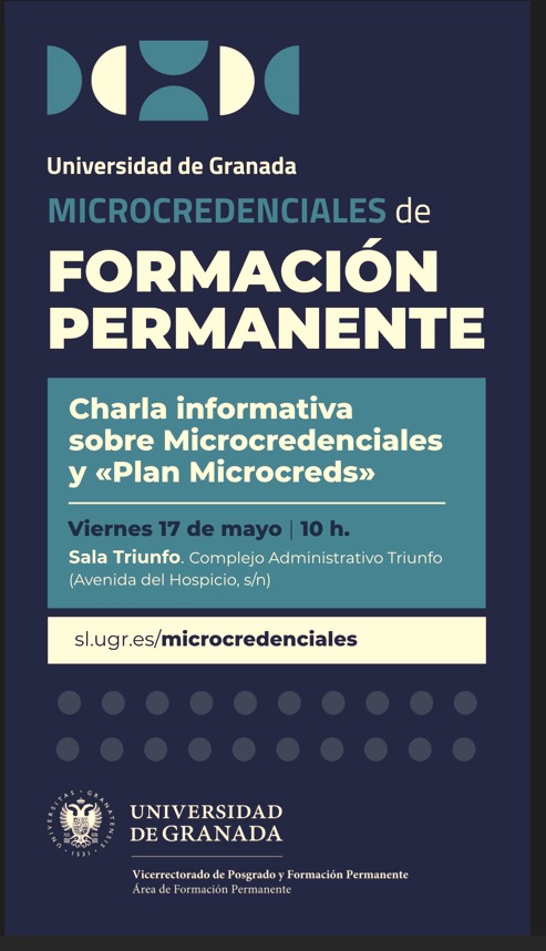 Cartel sobre Charla Informativa sobre Microcredenciales y Plan Microcreds